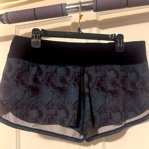 Vuori Women's Black and Blue Athletic Shorts